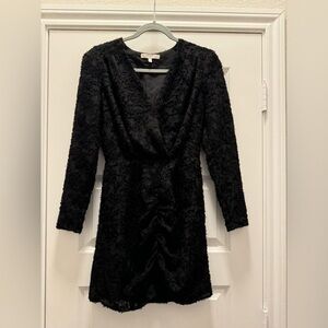 WAYF Rae Puff Sleeve Rouche Textured Mini